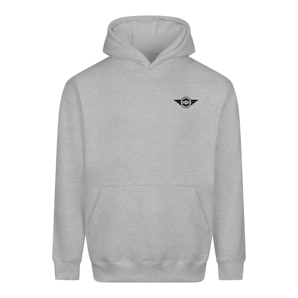 Mathewsons Backprint Heritage Script Heavyweight Hoodie - Grey
