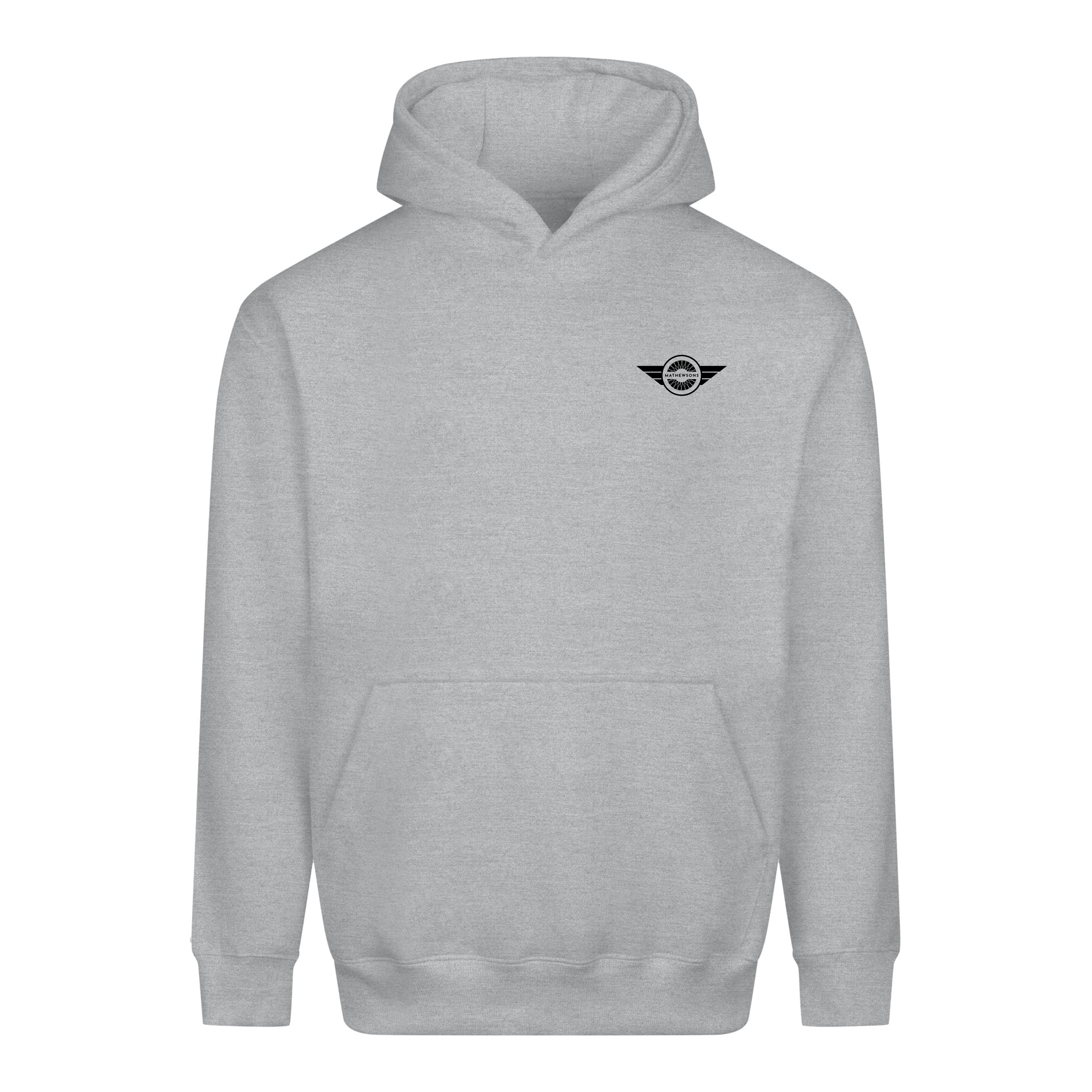 Mathewsons Backprint Heritage Script Heavyweight Hoodie - Grey