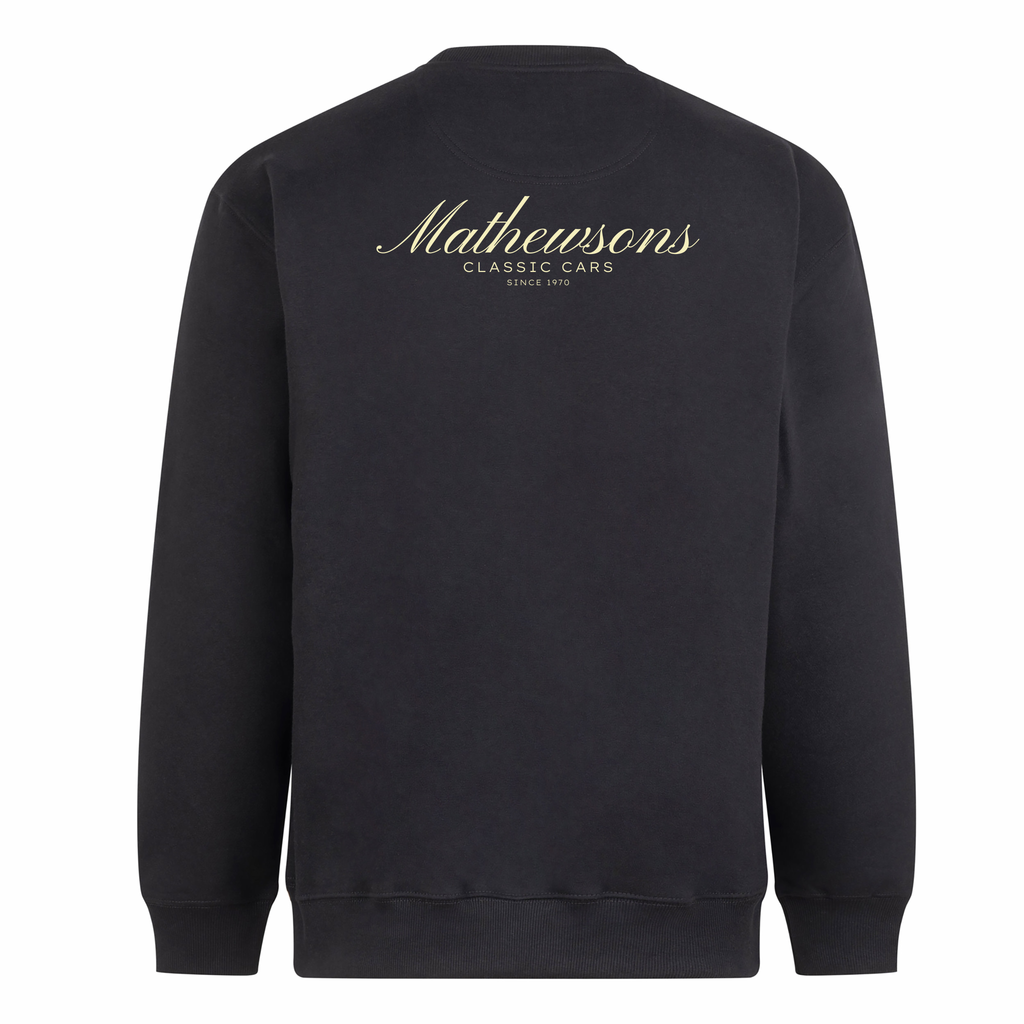Mathewsons Backprint Heavyweight Jumper Heritage Script Design - Black