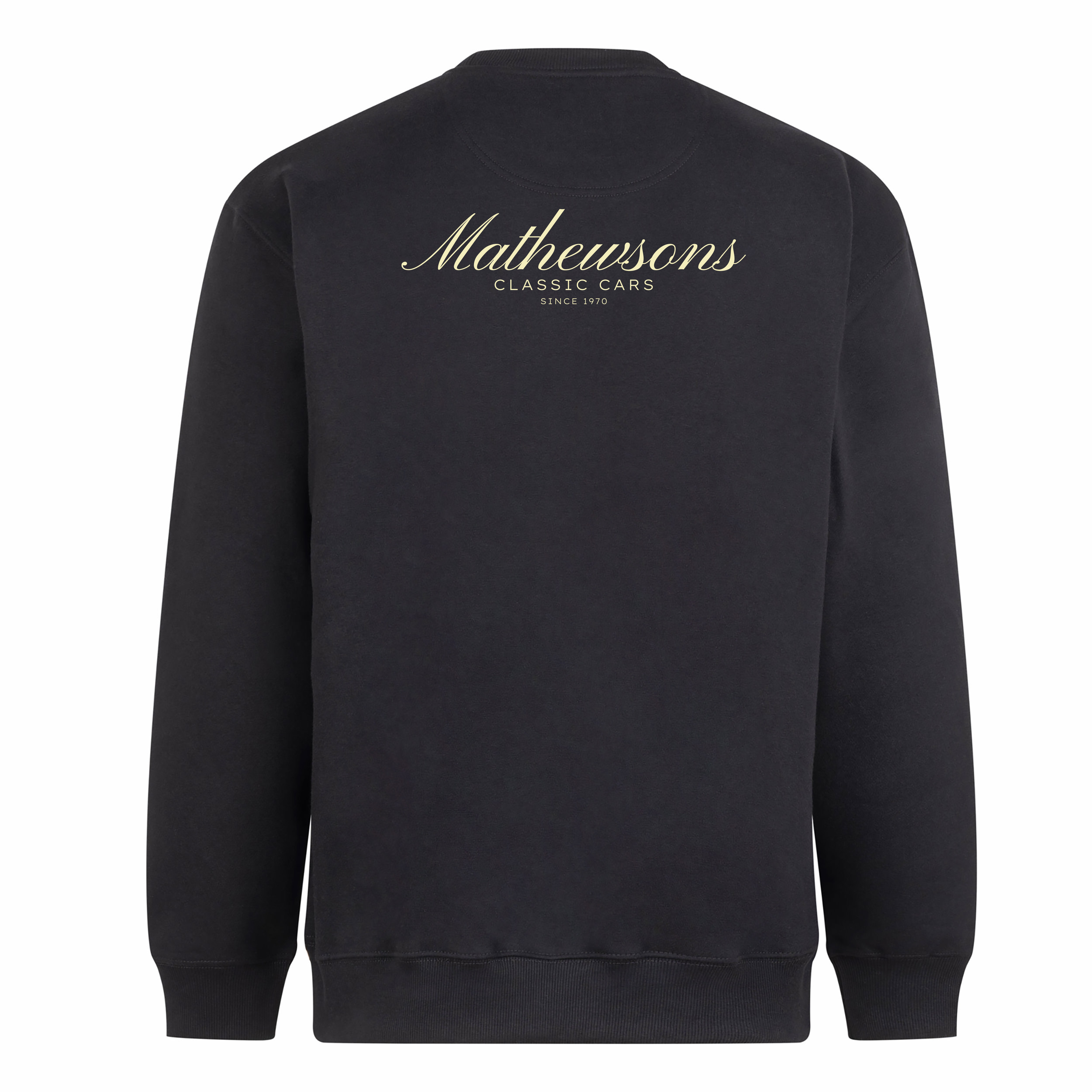 Mathewsons Backprint Heavyweight Jumper Heritage Script Design - Black