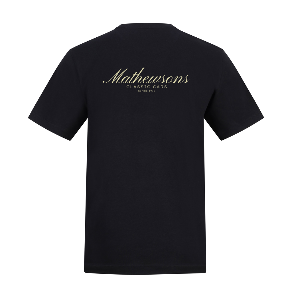 Mathewsons Back Print T-shirt Heritage Script - Black