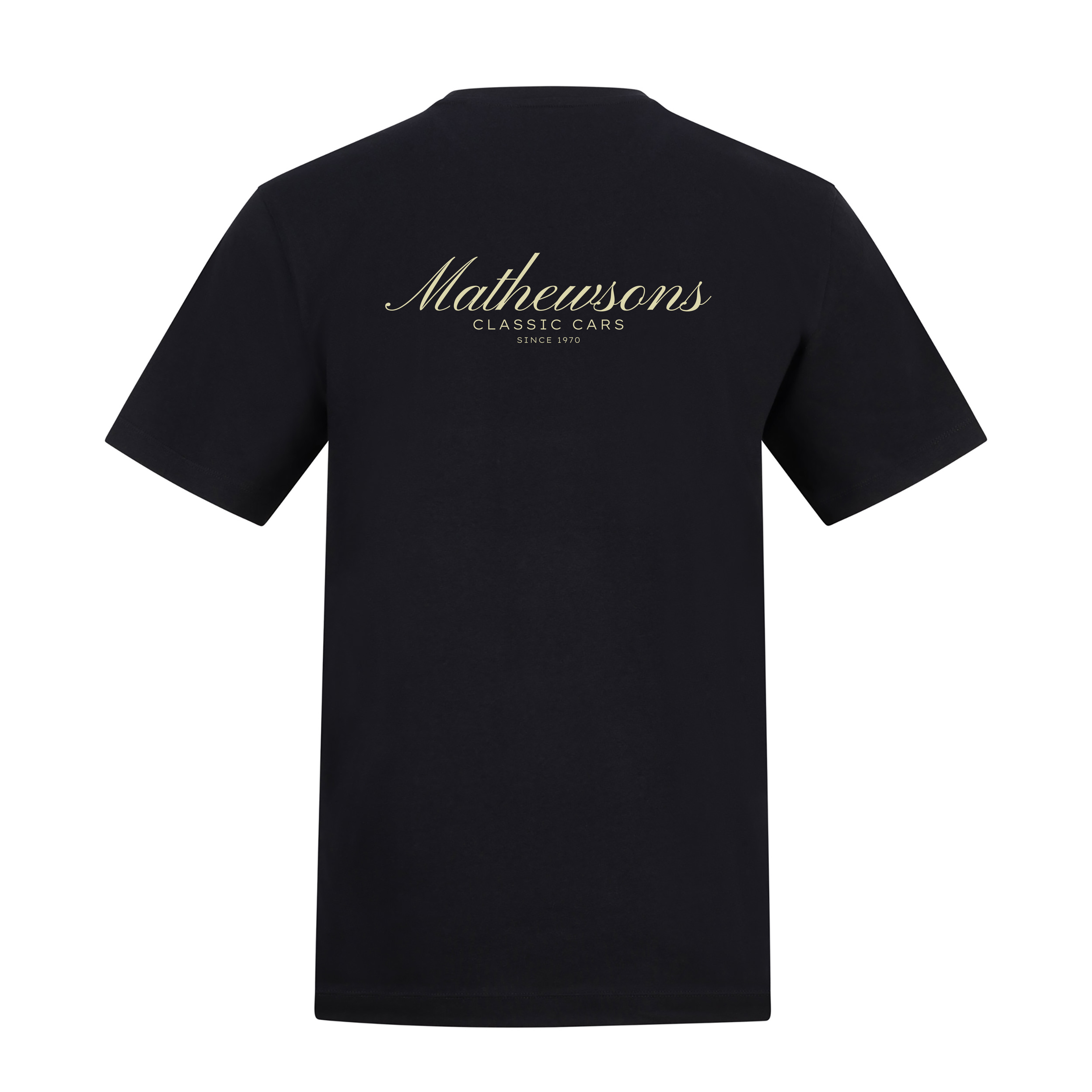 Mathewsons Back Print T-shirt Heritage Script - Black