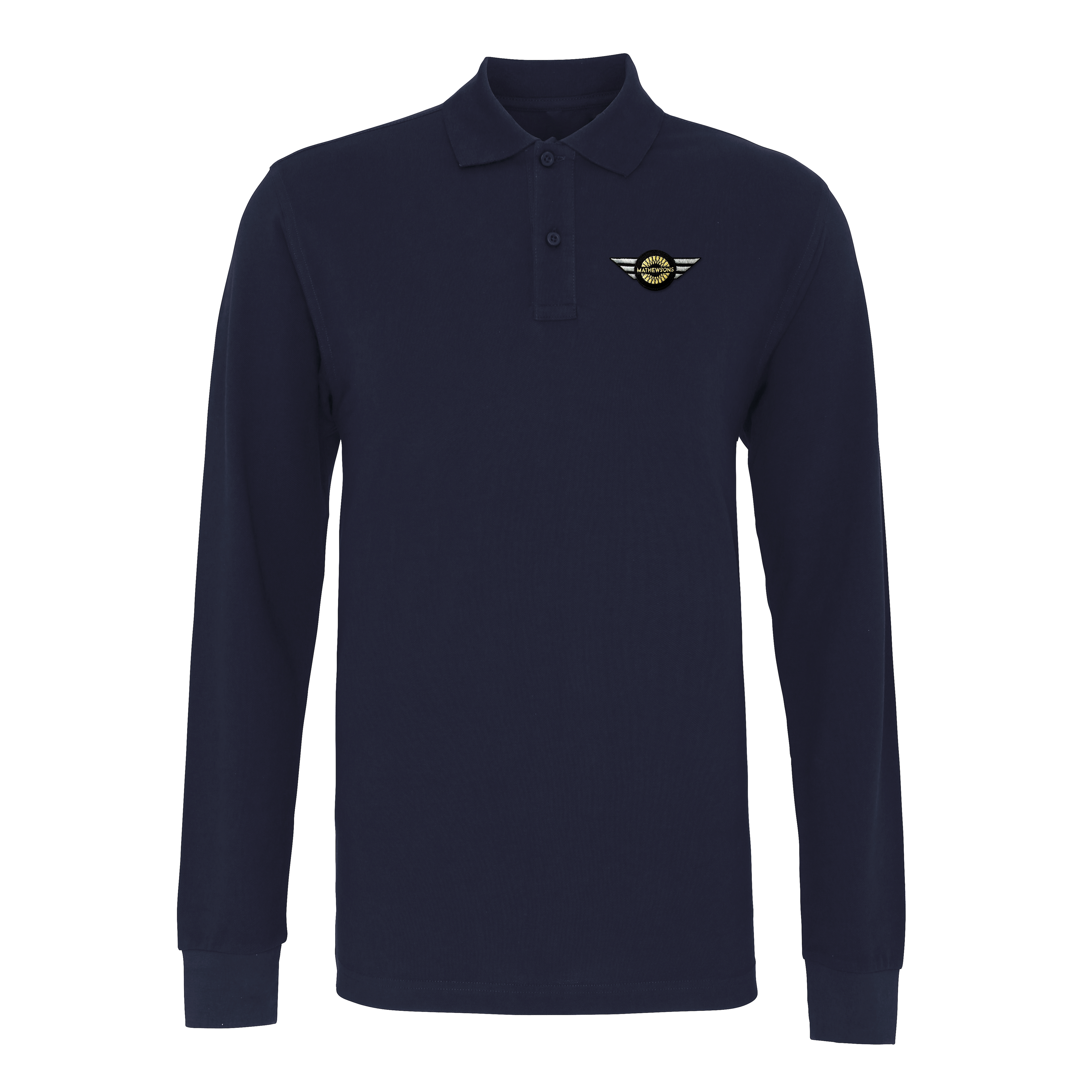 Mathewsons Long Sleeve Polo - Navy