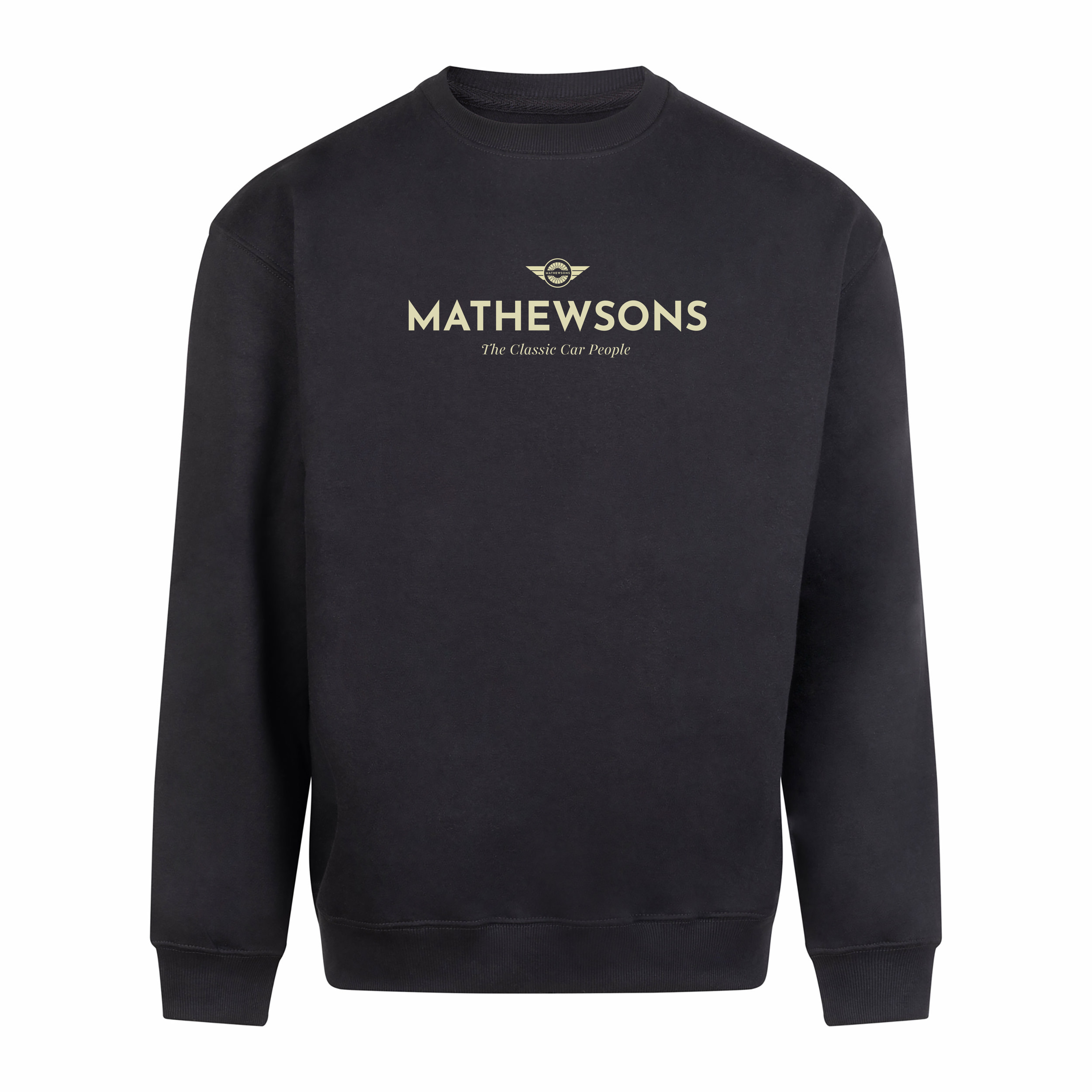 Mathewsons Crest Heavyweight Jumper - Black