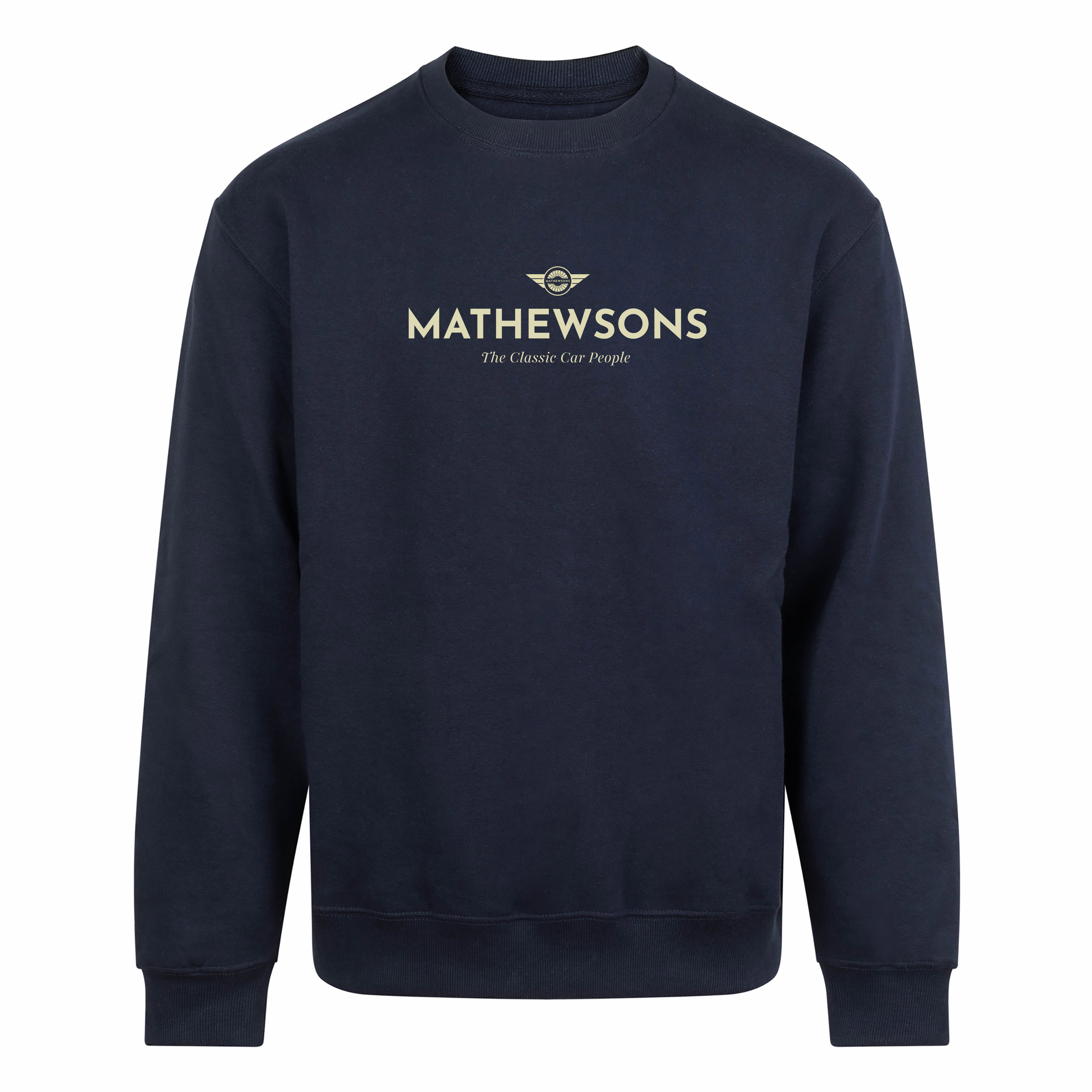 Mathewsons Crest Heavyweight Jumper - Navy