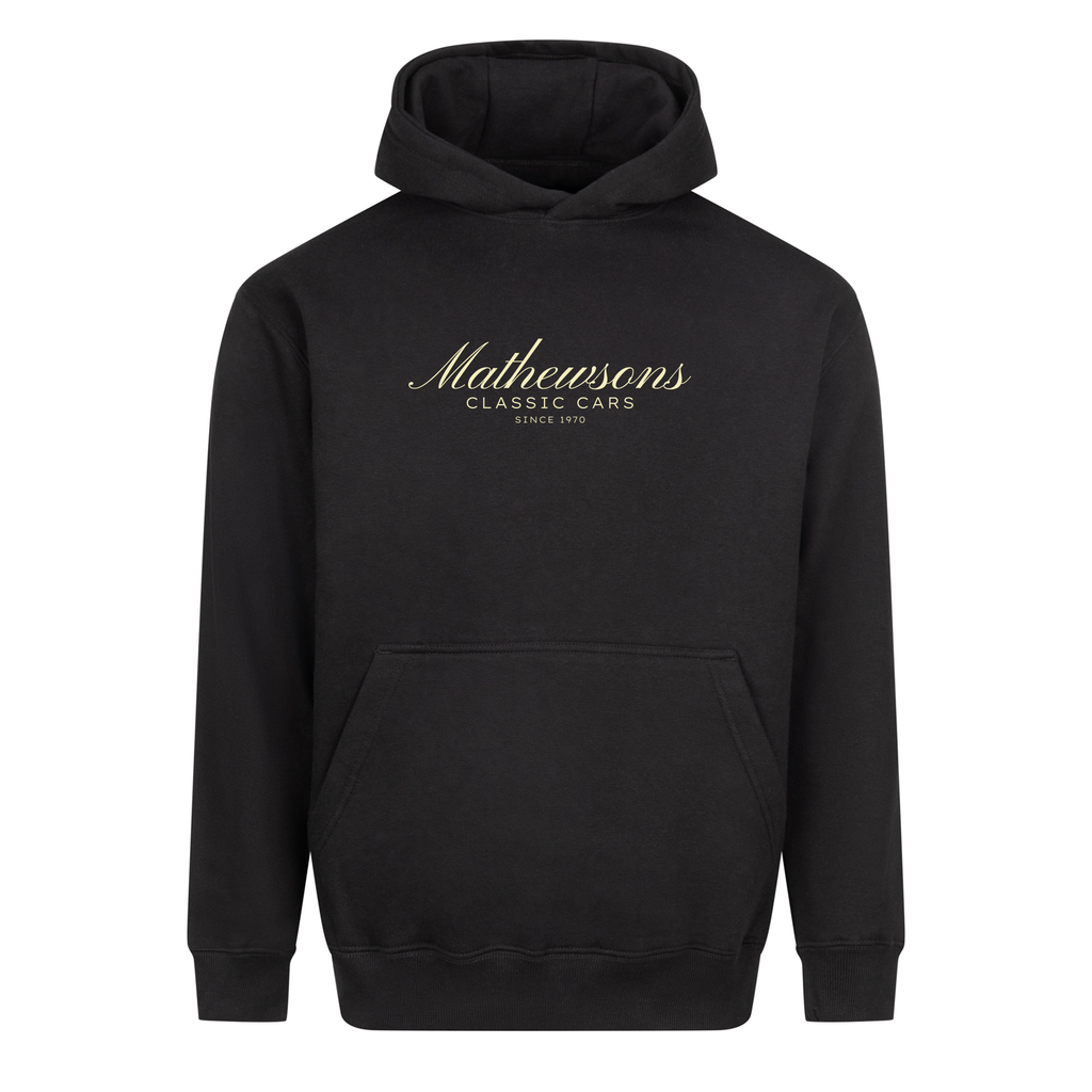 Mathewsons Heritage Script Heavyweight Hoodie - Black