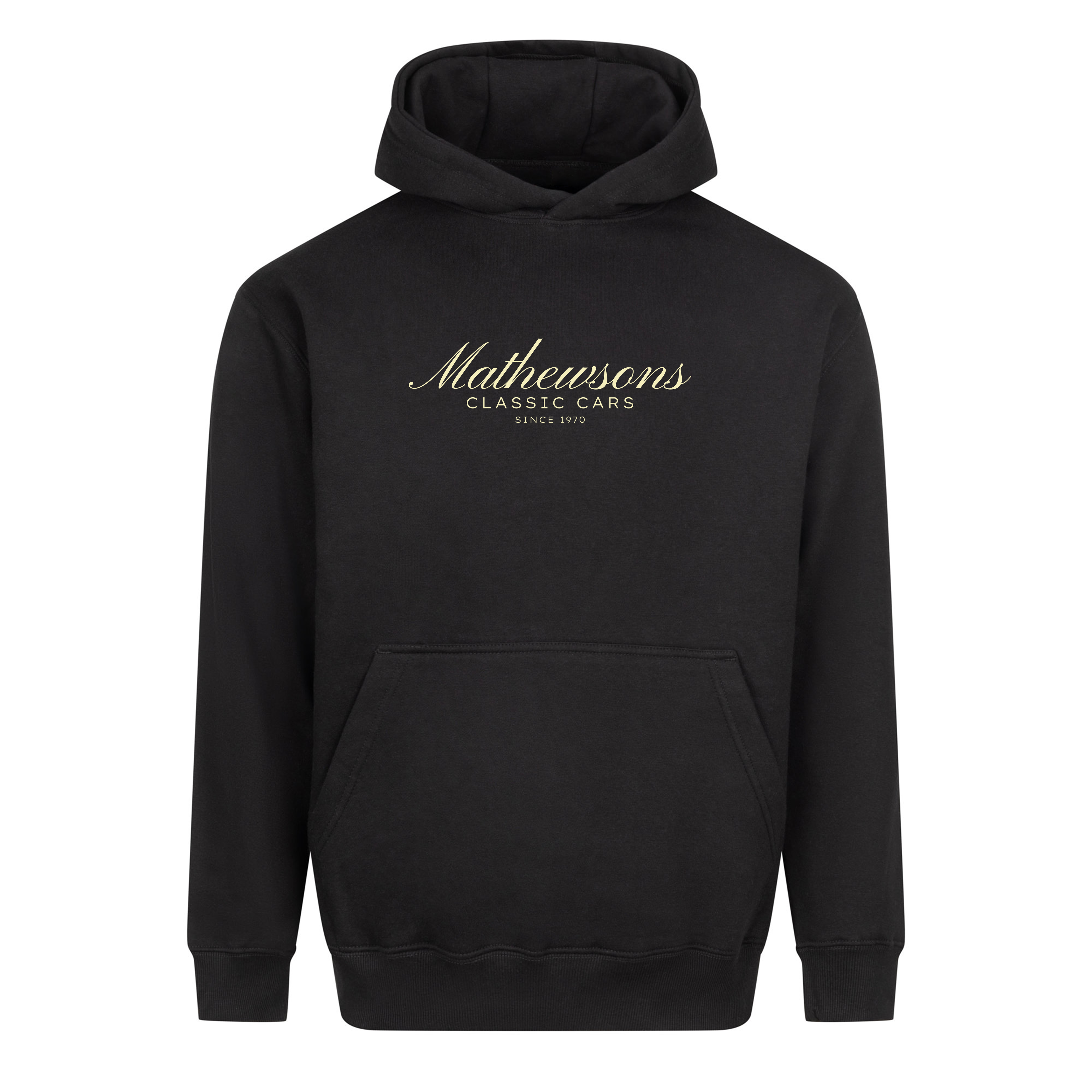 Mathewsons Heritage Script Heavyweight Hoodie - Black