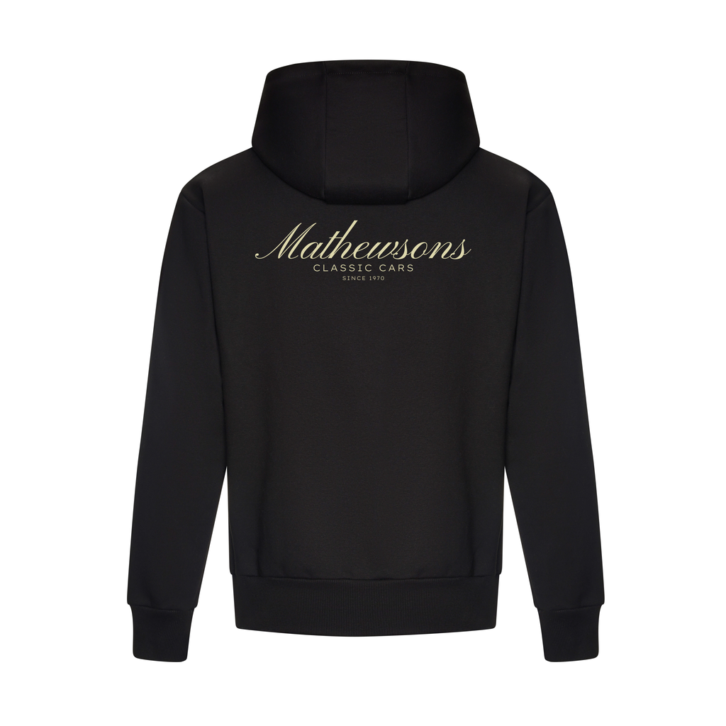 Mathewsons Backprint Heritage Script Heavyweight Hoodie - Black