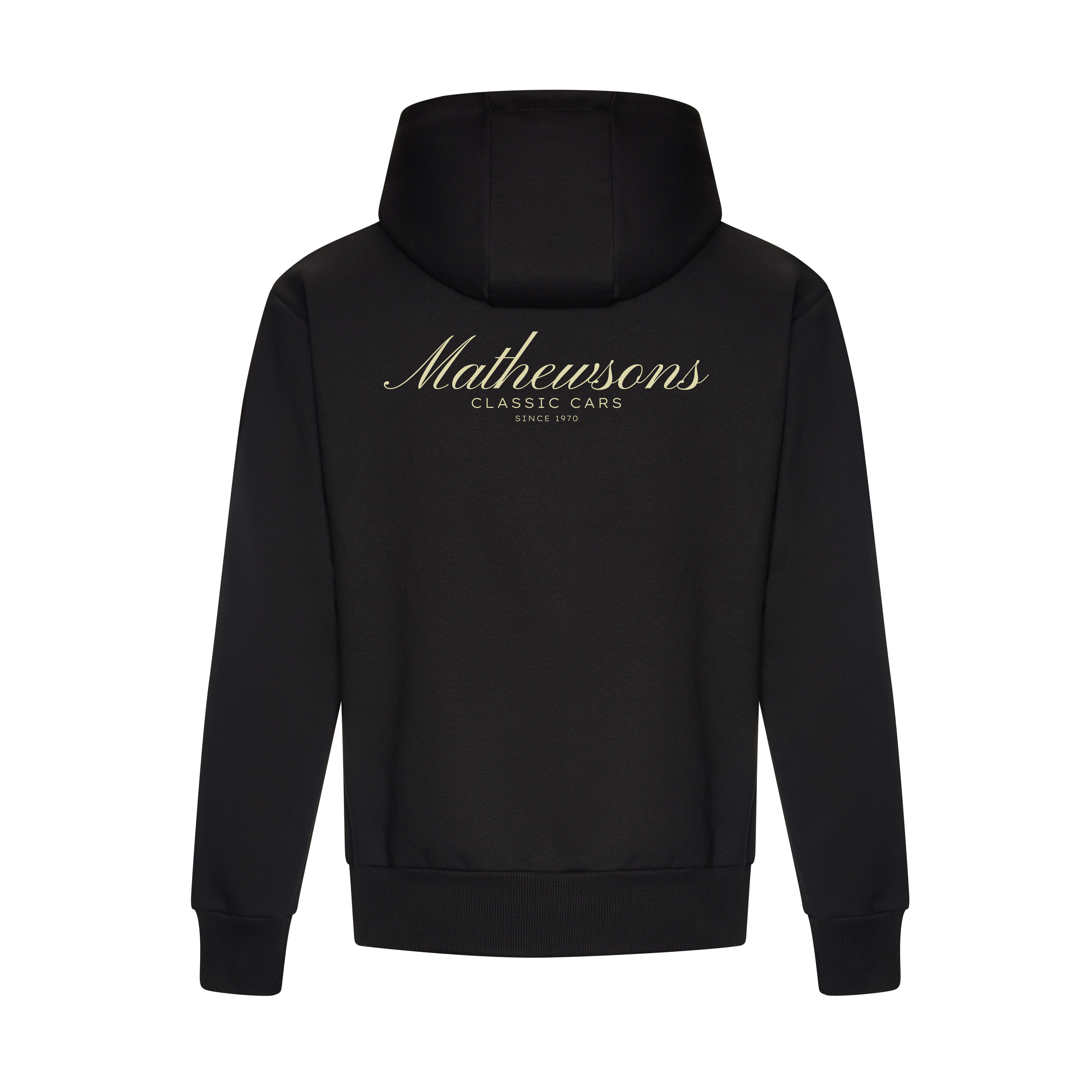 Mathewsons Backprint Heritage Script Heavyweight Hoodie - Black
