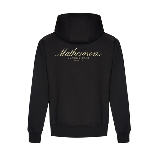 Mathewsons Backprint Heritage Script Heavyweight Hoodie - Black