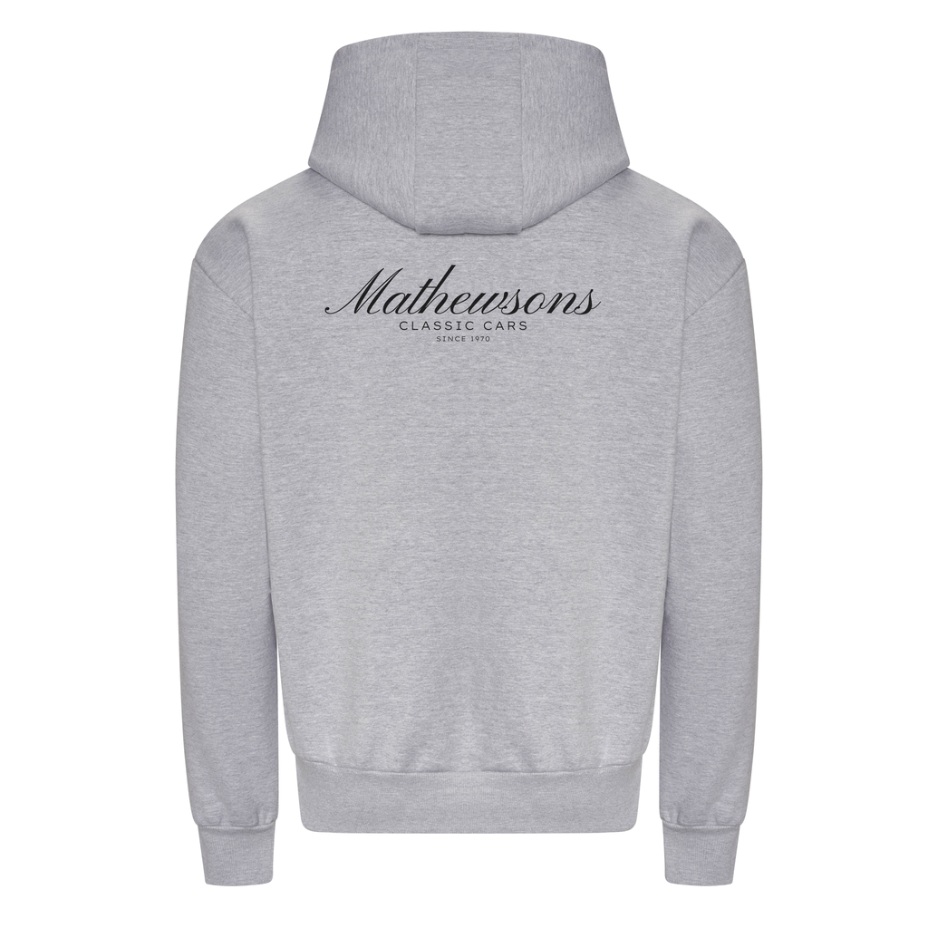 Mathewsons Backprint Heritage Script Heavyweight Hoodie - Grey