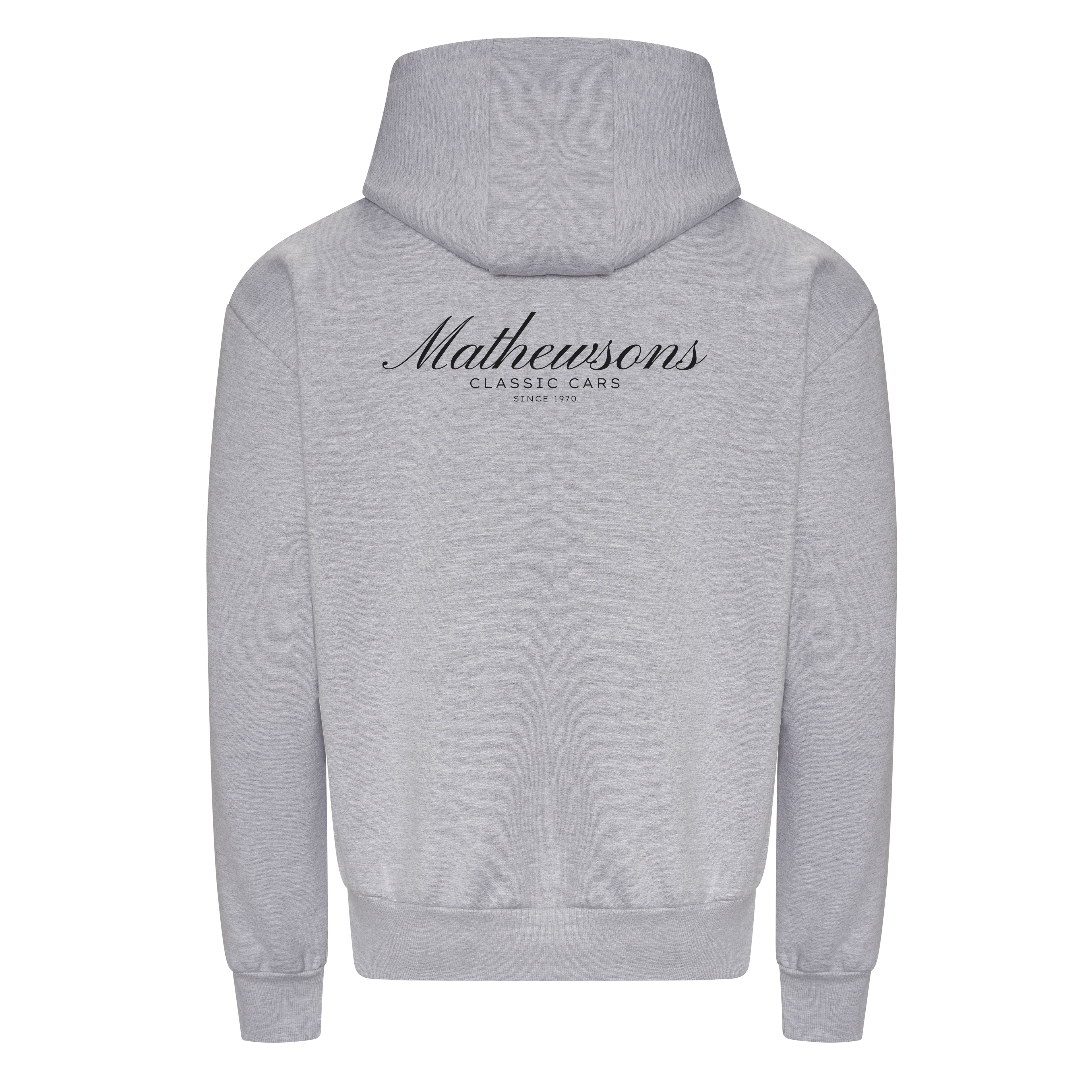 Mathewsons Backprint Heritage Script Heavyweight Hoodie - Grey