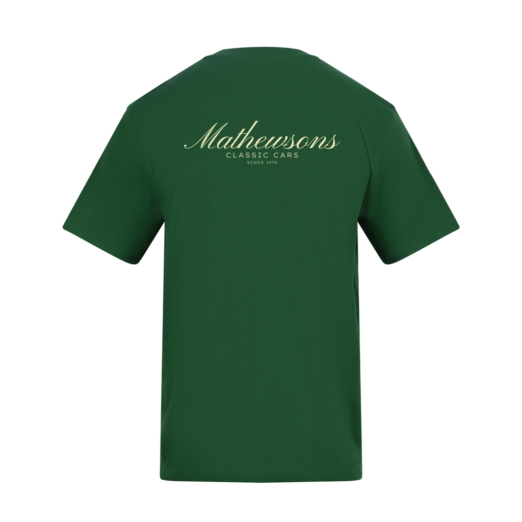 Mathewsons Back Print T-shirt Heritage Script - Green