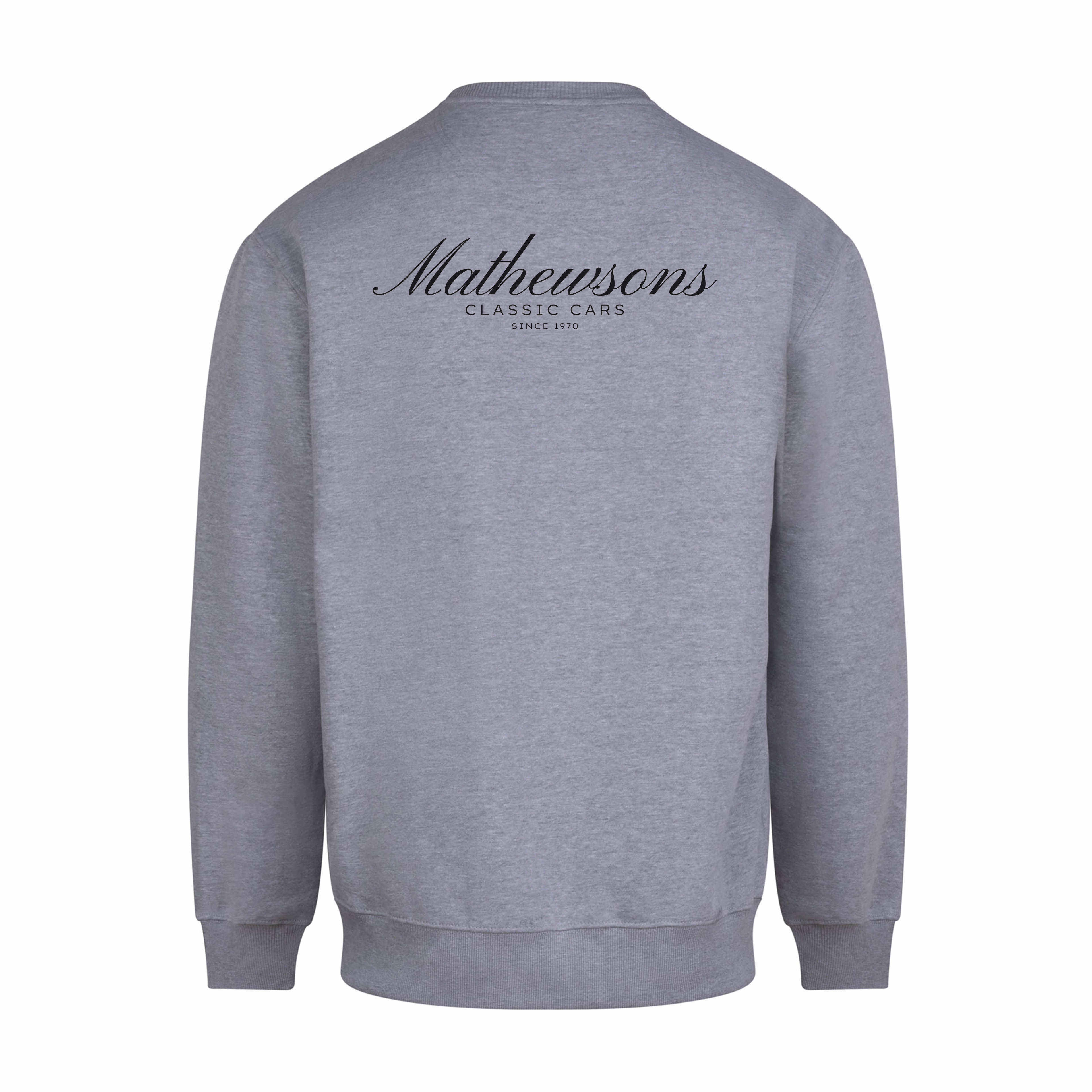 Mathewsons Backprint Heavyweight Jumper Heritage Script Design - Grey