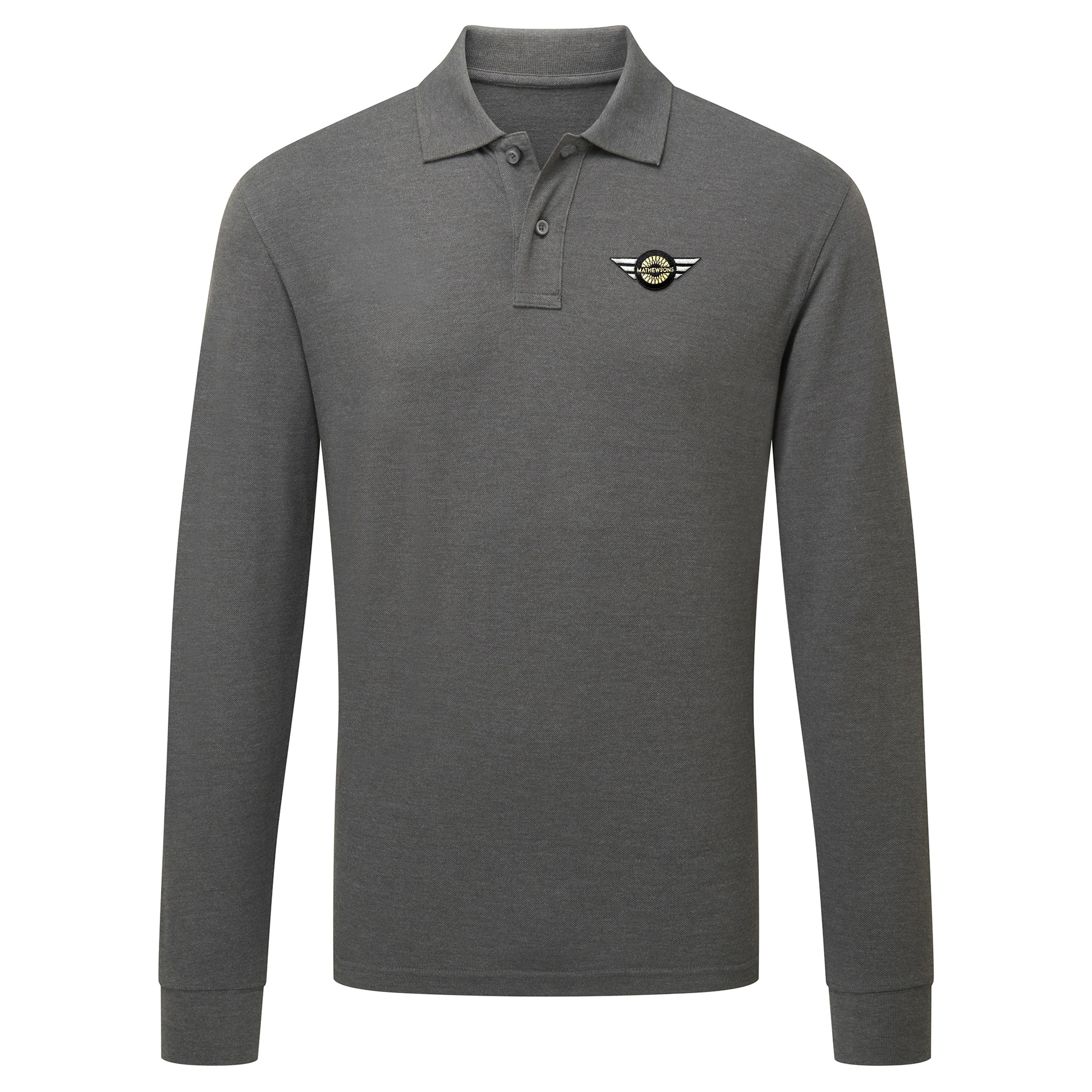 Mathewsons Long Sleeve Polo - Grey