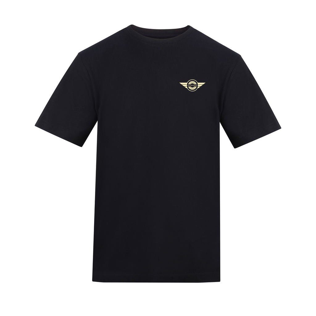 Mathewsons Back Print T-shirt Heritage Script - Black