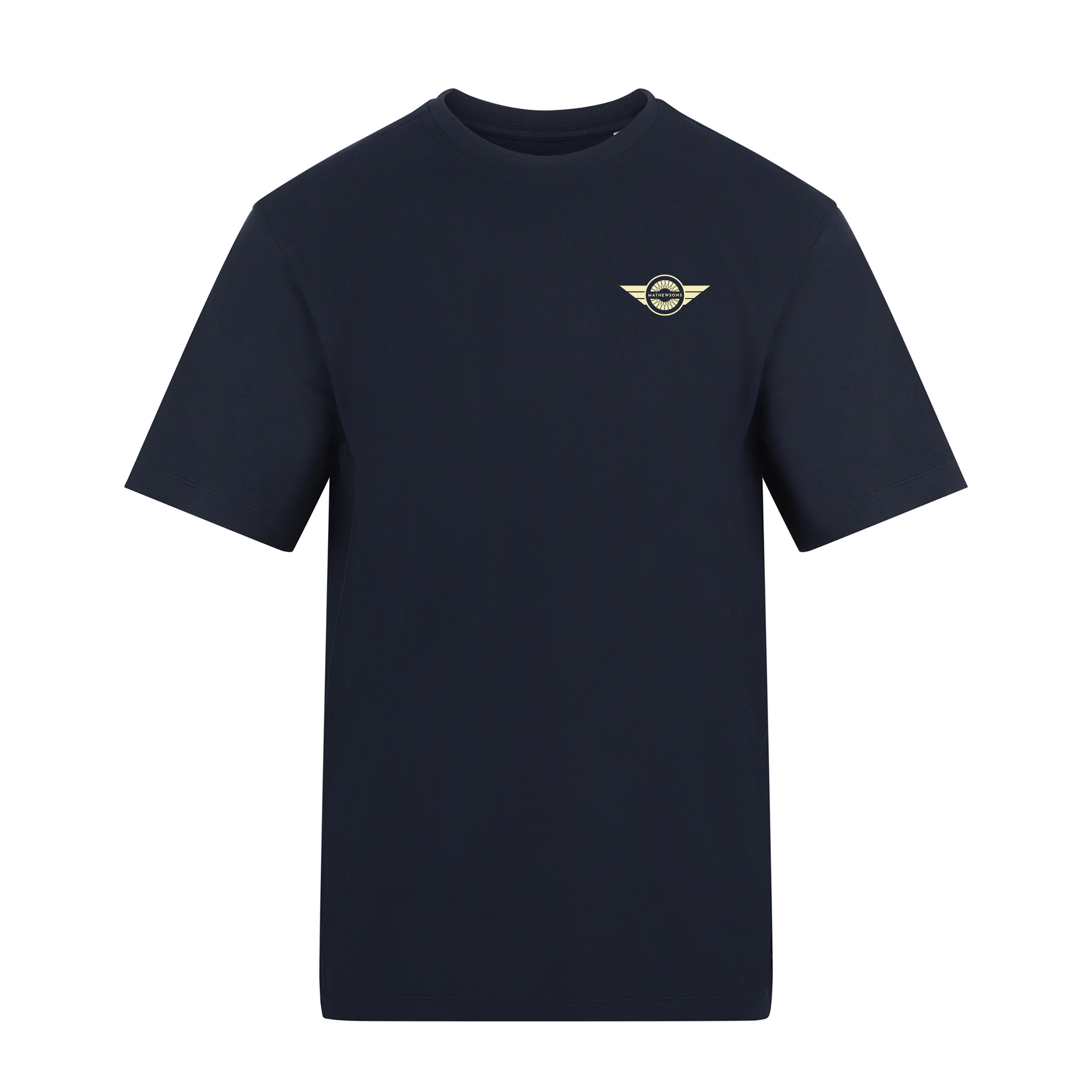 Mathewsons Back Print T-shirt Heritage Script - Navy