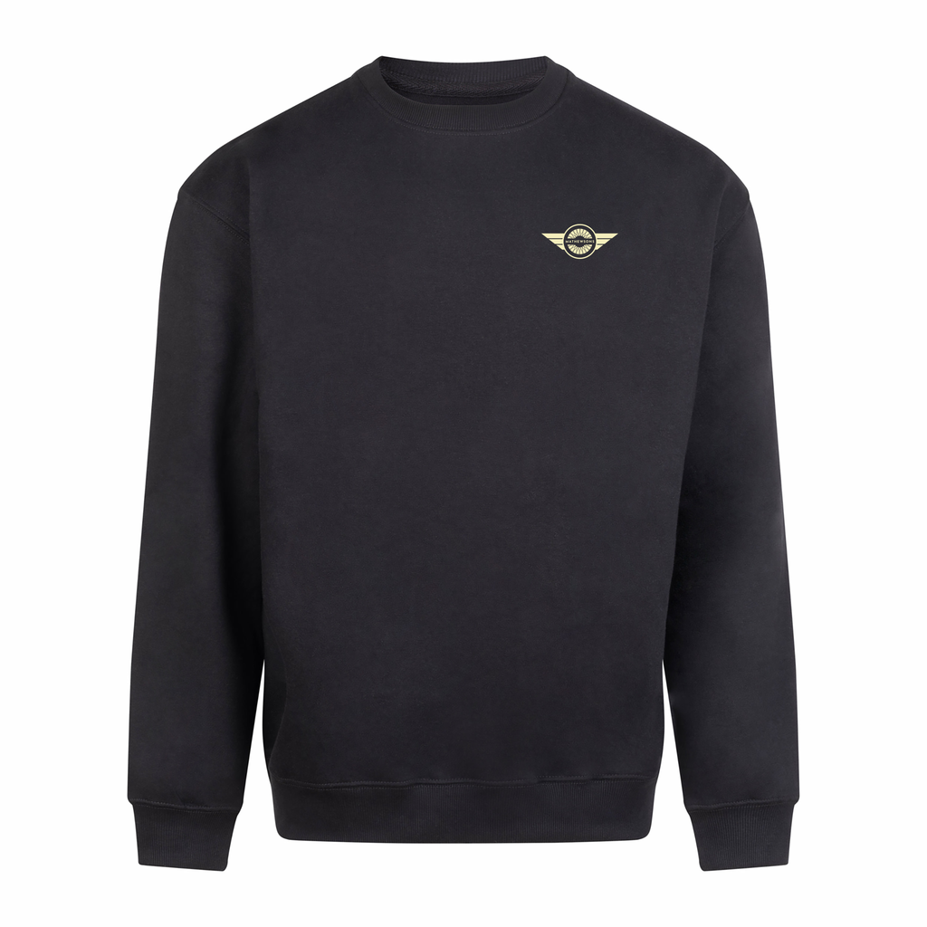 Mathewsons Backprint Heavyweight Jumper Heritage Script Design - Black