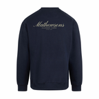 Mathewsons Backprint Heavyweight Jumper Heritage Script Design - Navy